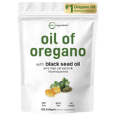 Gélules Micro Ingredients huile d'origan, flacon et présentation pour soutien nutritionnel
