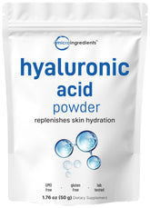 Micro Ingredients Poudre hyaluronique – bouteille montrant l'hydratation quotidienne