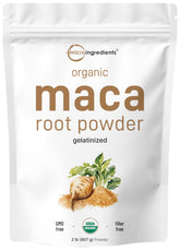 Poudre maca biologique Micro Ingredients pérou, texture fine pour smoothies.