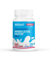 Milkaid tablettes lactase framboise emballage pratique et portable