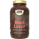 MK Supplements Foie de Bœuf Séché — bouteille en verre prête à soutenir l'énergie au quotidien.