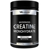 ML Naturals Créatine monohydrate 200 mesh en poudre, dissolution rapide dans les boissons.