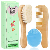 Molylove brosse-cheveux bebe bois naturel: démêlage en douceur et cuir chevelu sensible