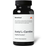 Momentous Acetyl L-Carnitine: bouteille visible, soutien potentiel à la clarté mentale.
