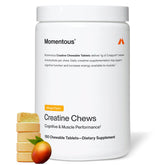 Momentous Creatine Chews emballage mangue, prêt à l’emploi pour l’entraînement.