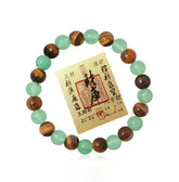 Bracelet Money Feng Shui avec Œil de Tigre Doré pour la protection et la prospérité quotidiennes.