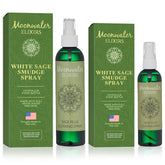Moonwater Elixirs Brume Sauge Blanche Bouteille: purifie l’espace sans fumée et énergie équilibrée.