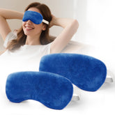 MORLIDEN masque yeux chauffant bleu, vue frontale, soulage la fatigue oculaire.