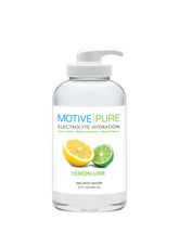 MOTIVE PURE Hydratation électrolytique, bouteille pompe citron-lime, pratique et sans calories.