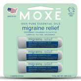 MOXE Migraine Relief Inhalers — boîte de 3, pratique en voyage et au bureau.