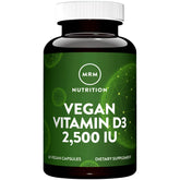 MRM Vitamine D3 végan 2500 UI dans une bouteille, soutien potentiel à l absorption du calcium.