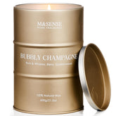 Bougie M&SENSE Champagne Grande dans sa boîte cadeau élégante