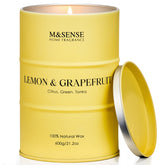 Bougie MSENSE citron large, parfums durables pour une pièce.