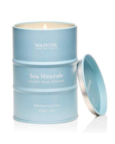 Bougie M&SENSE Minéraux Marins Océan dans un élégant emballage cadeau.