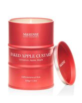 Bougie M&SENSE Pomme Cuite dans emballage cadeau, crée une ambiance festive.