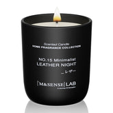 Bougie M&SENSE au soja naturelle – verre frosted matte minimaliste pour lumière douce et élégante.