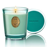 Bougie M&SENSE eucalyptus menthe en verre avec cire de soja pour une ambiance relaxante.