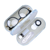 Étui Muf lentilles et lunettes double face avec miroir, pratique en voyage.