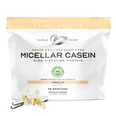 Muscle Feast poudre-caseine-micellaire-vanille-4lb: récupération nocturne soutenue pour les muscles.