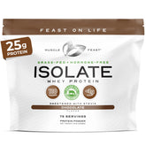 Muscle Feast Whey Isolate, bouteille chocolat, source de protéines maigres idéale après l'entraînement.