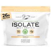 Muscle Feast Whey Isolate Vanille, bouteille 5 lb pour récupération et énergie.