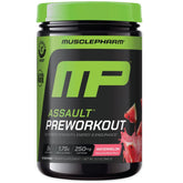 MusclePharm Assault – bouteille avec goût pastèque, énergie rapide pour l’entraînement.