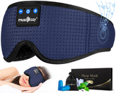 MUSICOZY band dormeur avec écouteurs intégrés en bleu navy, confort et immersion sonore.