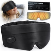 MUSICOZY masque yeux chaud en soie pour confort et relaxation nocturne.