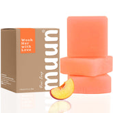 Muun Savon Yoni Pêche, pack-3, équilibre le pH et apaise la zone intime.