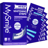 MySmile, bande blanchiment dents en action montrant taches café et vin, soulignant l’efficacité potentielle.