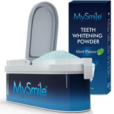 MySmile poudre blanchiment dents dans le pot, utilisation simple et pratique.