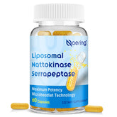 Bouteille Naering de nattokinase liposomale et serrapeptase, absorption potentiellement améliorée.