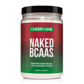 NAKED cerise-citron-vert BCAAs poudre, arôme frais et récupération après entraînement.
