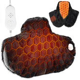 Nalax tapis chauffant cou et épaules avec fourrure luxueuse, chaleur douce.