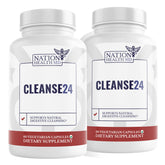 Nation Health MD Cleanse24 – bouteille avec gélules faciles à intégrer pour le confort digestif quotidien.