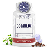 Cognilux de NATION HEALTH MD : bouteille en vue, soutien potentiel à la clarté.