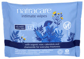 Natracare lingettes intimes en coton biologique, douceur pour peau sensible.