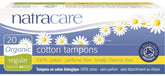 Tampons Natracare en coton biologique sans applicateur, format 20 pièces, confort naturel