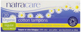 Tampons Natracare Organiques Regular, boîte de 20, absorption fiable et naturelle
