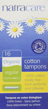 Tampons Natracare réguliers avec Applicateur, emballage prêt à l’emploi pour usage quotidien et hygiène.