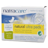 Natracare Ultra avec ailes, boîtes emballages biodégradables pour voyage discret.