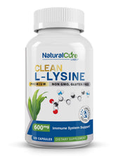 Natural Cure Labs L-Lysine 600 mg – capsules faciles à avaler et vegan.