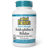 Natural Factors Acidophilus & Bifidus – bouteille de 90 capsules pour soutien digestif potentiel