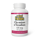 Natural Factors Chromium et Vanadium 125 mcg — bouteille: soutien potentiel du métabolisme.