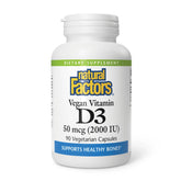 Natural Factors D3 2000 IU – bouteille claire, prise quotidienne facile