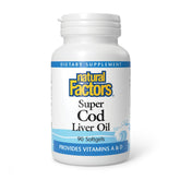 Natural Factors huile foie morue capsules: soutien immunitaire et vision saine.