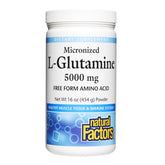 Natural Factors L-Glutamine: poudre-mesure idéale pour diluer dans l’eau et favoriser la récupération.