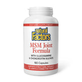 Natural Factors MSM Joint Formula – bouteille visible, soutien potentiel des articulations et mobilité