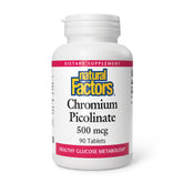 Natural Factors picolinate de chrome, bouteille 4-pack pour une routine pratique et organisée.