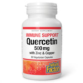Natural Factors Quercétine zinc cuivre – bouteille visible, soutien antioxydant potentiel pour l'immunité.